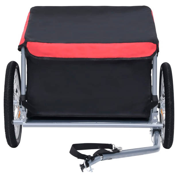 vidaXL Fietstrailer 65 kg zwart en rood