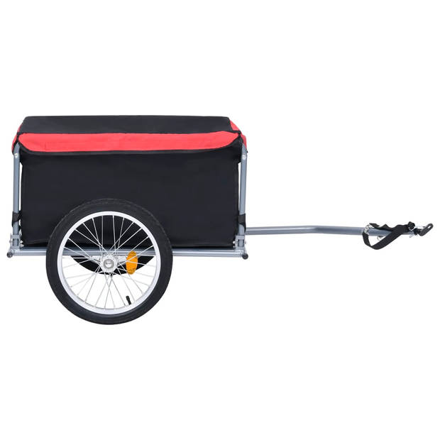 vidaXL Fietstrailer 65 kg zwart en rood