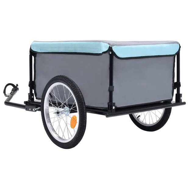 vidaXL Fietstrailer 65 kg zwart en blauw