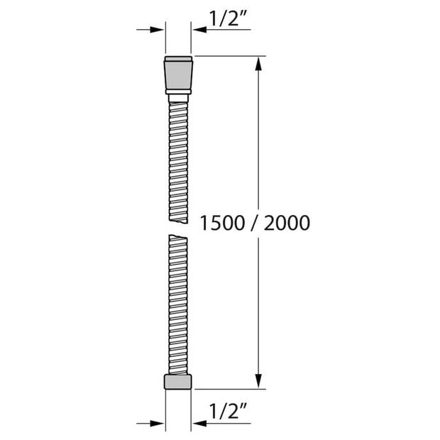 Tiger Doucheslang Excellencehose 150 cm geborsteld roestvrij staal