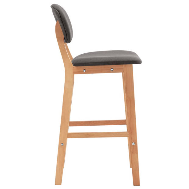 The Living Store Barstoelen Set - Lichtgrijs - Stof en Beukenhout - 45 x 47 x 92 cm - Comfortabel zitten - Voetensteun