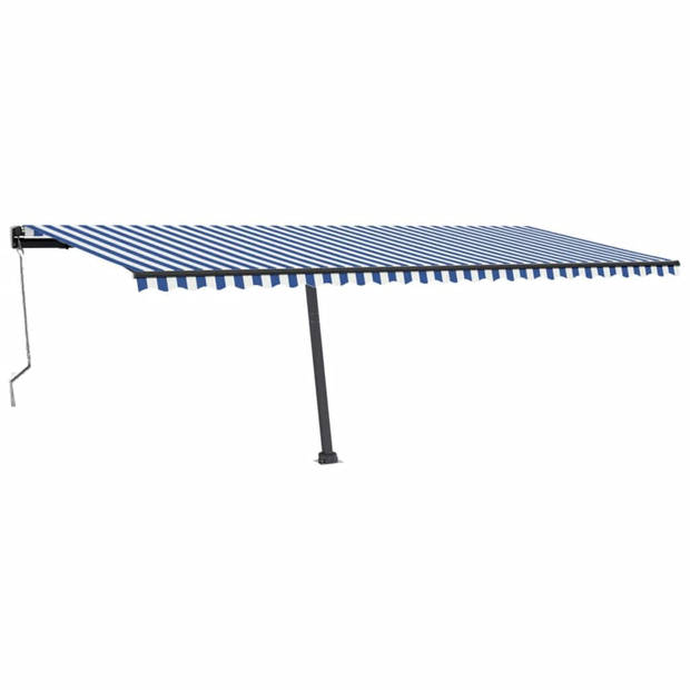 vidaXL Luifel automatisch met LED en windsensor 600x300 cm blauw wit