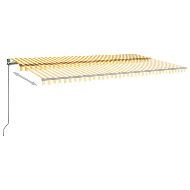 vidaXL Luifel automatisch met LED en windsensor 600x300 cm geel en wit