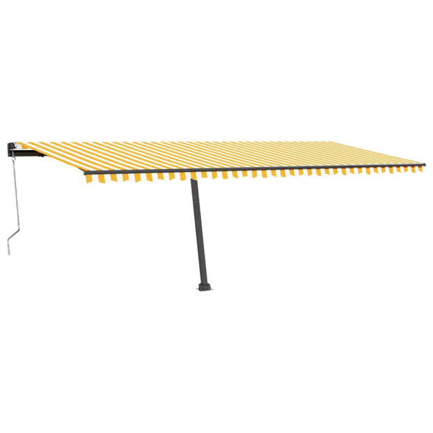 vidaXL Luifel automatisch met LED en windsensor 600x300 cm geel en wit