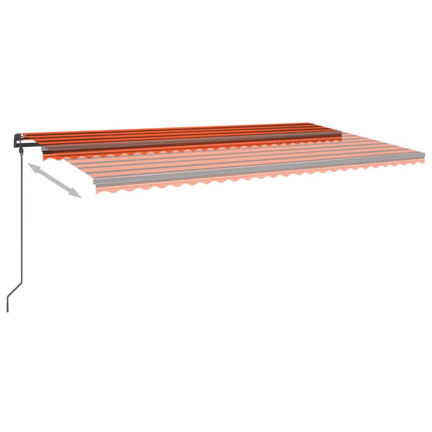 vidaXL Luifel automatisch met LED en windsensor 6x3 m oranje en bruin