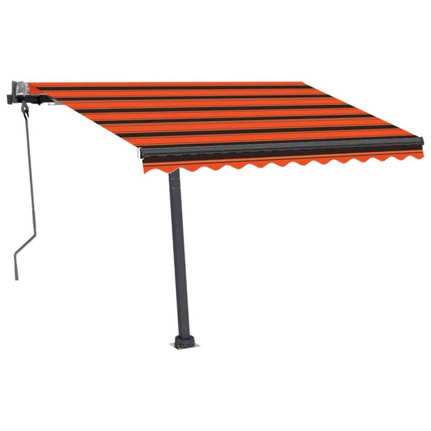 vidaXL Luifel handmatig uittrekbaar met LED 300x250 cm oranje en bruin