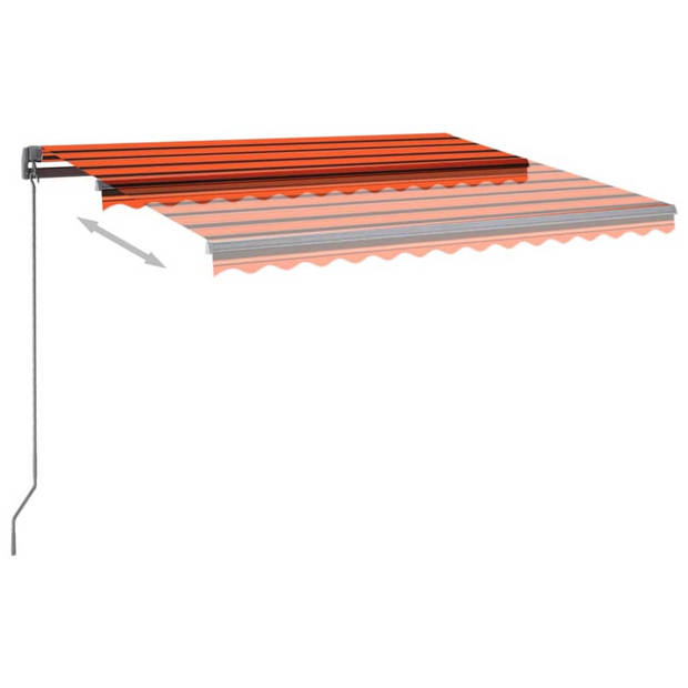 vidaXL Luifel automatisch met LED windsensor 350x250 cm oranje bruin