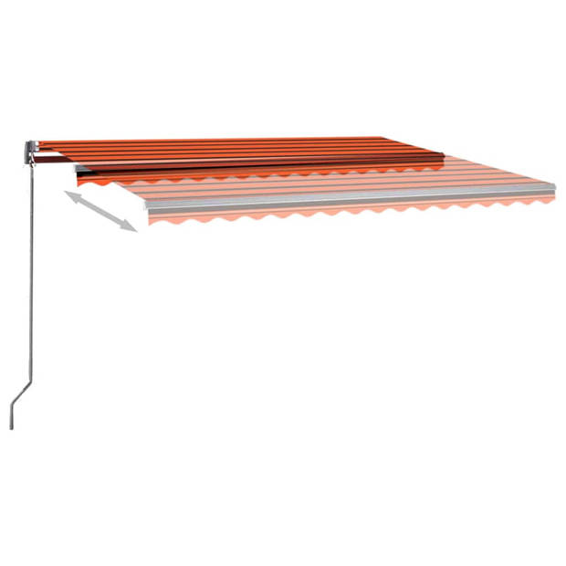 vidaXL Luifel automatisch met LED windsensor 400x300 cm oranje bruin