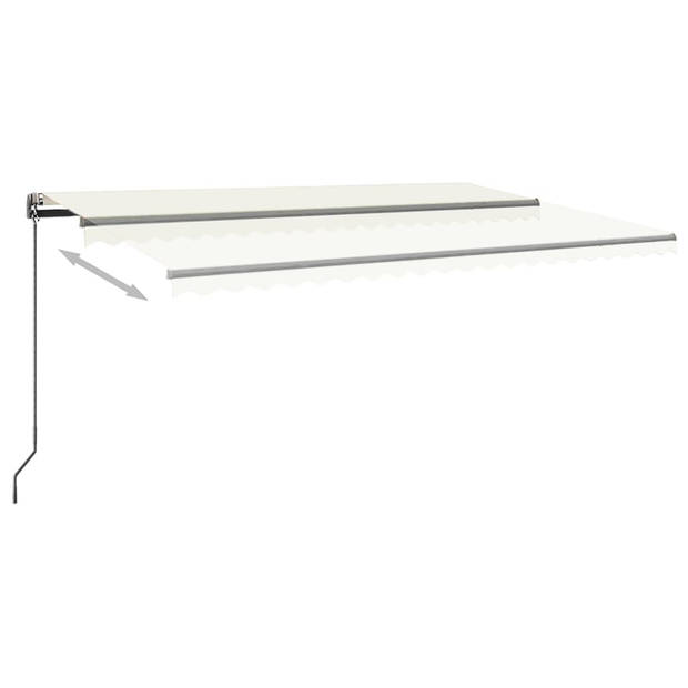 vidaXL Luifel automatisch met LED en windsensor 500x350 cm crèmekleur