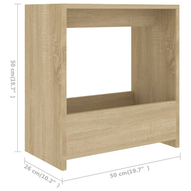 The Living Store Woonkamertafel - Sonoma Eiken - 50 x 26 x 50 cm - Met Open Vak