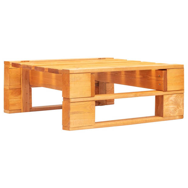 The Living Store Pallet Tuinpoef - Houten Hocker - 60 x 60 x 25 cm - Grenenhout