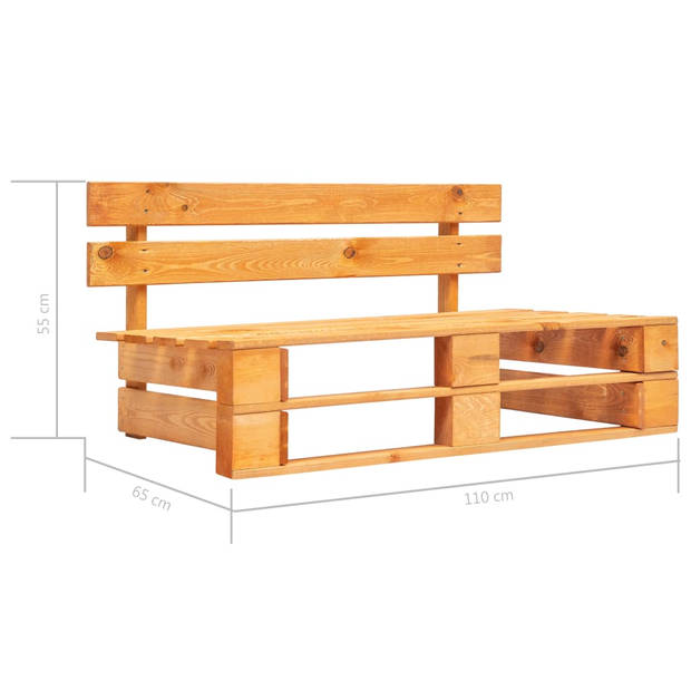 vidaXL 4-delige Loungeset pallet honingbruin geïmpregneerd grenenhout