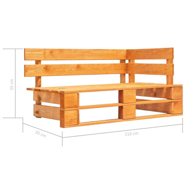 vidaXL 4-delige Loungeset pallet honingbruin geïmpregneerd grenenhout