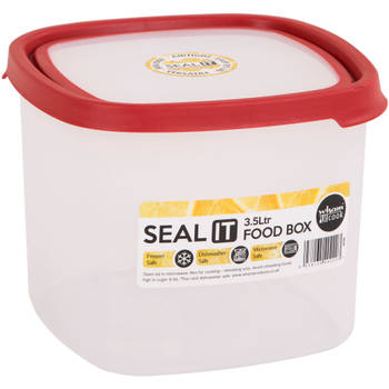 Wham - Opbergbox Seal It 3,5 liter Set van 2 Stuks - Polypropyleen - Transparant