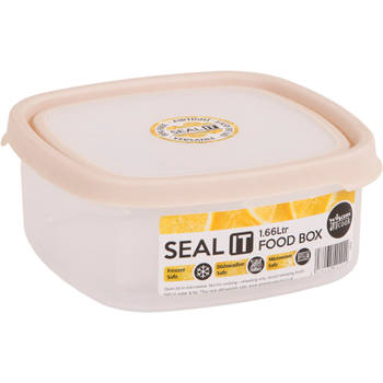 Wham - Opbergbox Seal It 1,6 liter Set van 2 Stuks - Polypropyleen - Transparant