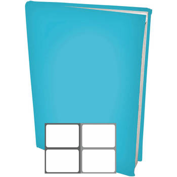 Rekbare Boekenkaften A4 - Aqua blauw - 6 stuks inclusief grijze textiel labels