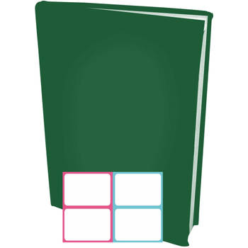 Rekbare boekenkaften A4 - Groen - 6 stuks inclusief kleur labels