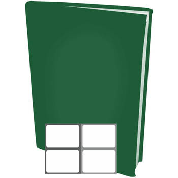 Rekbare boekenkaften A4 - Groen - 12 stuks inclusief grijze labels
