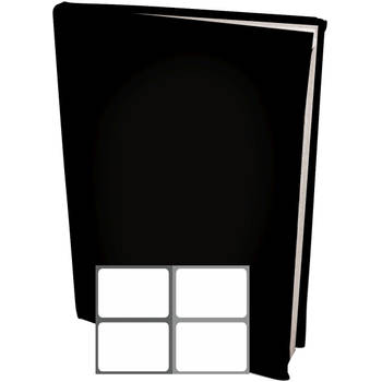 Rekbare Boekenkaften A4 - Zwart - 6 stuks inclusief grijze textiel labels