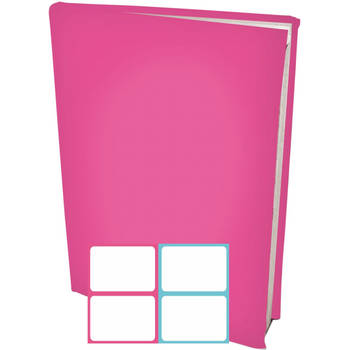 Rekbare Boekenkaften A4 - Roze - 6 stuks inclusief kleur labels