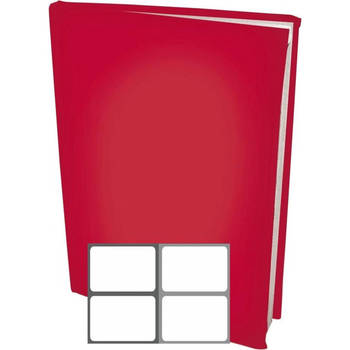 Rekbare Boekenkaften A4 - Rood - 12 stuks inclusief grijze labels