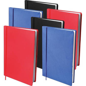Dresz Rekbare Boeken A4 Formaat - 6-Pack (zwart, blauw rood)