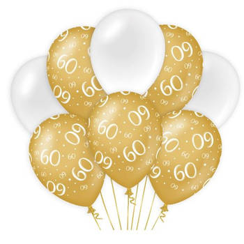 Paper Dreams ballonnen 60 jaar dames latex goud/wit