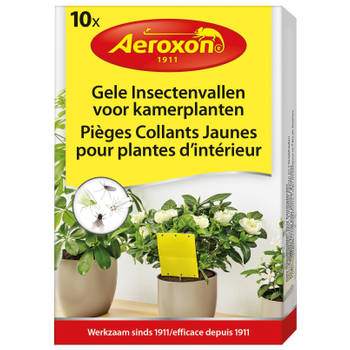 Aeroxon insectenvallen voor kamerplanten 14,3 cm geel 10 stuks