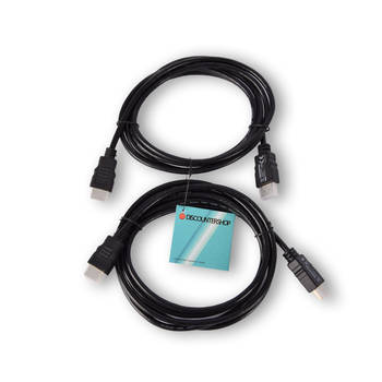 HDMI-kabel 4k Ultra HD HDMI 1.4 2 Meter Zwart kunststof 2cm Set van 2 Audio/Video Verguld (HDMM2M)