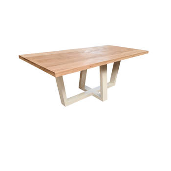 Wood4you - Eettafel Las Vegas Eikenhout - wit - 200/90 cm - 200/90 cm - Eettafels