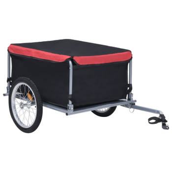 vidaXL Fietstrailer 65 kg zwart en rood