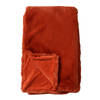 Dutch Decor - ZINZI - Plaid 140x180 cm - bontlook - effen kleur - Potters Clay - oranje