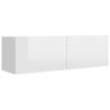 The Living Store Tv-kast - hoogglans wit - 100 x 30 x 30 cm - neerklapbare deuren