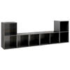 vidaXL Tv-meubelen 4 st 72x35x36,5 cm bewerkt hout hoogglans grijs