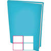 Rekbare Boekenkaften A4 - Aqua blauw - 6 stuks inclusief kleur textiel labels