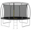 The Living Store Trampoline Classic - Tuintrampoline - Ø366 x 80 cm - GS-gecertificeerd - Zwart/Grijs