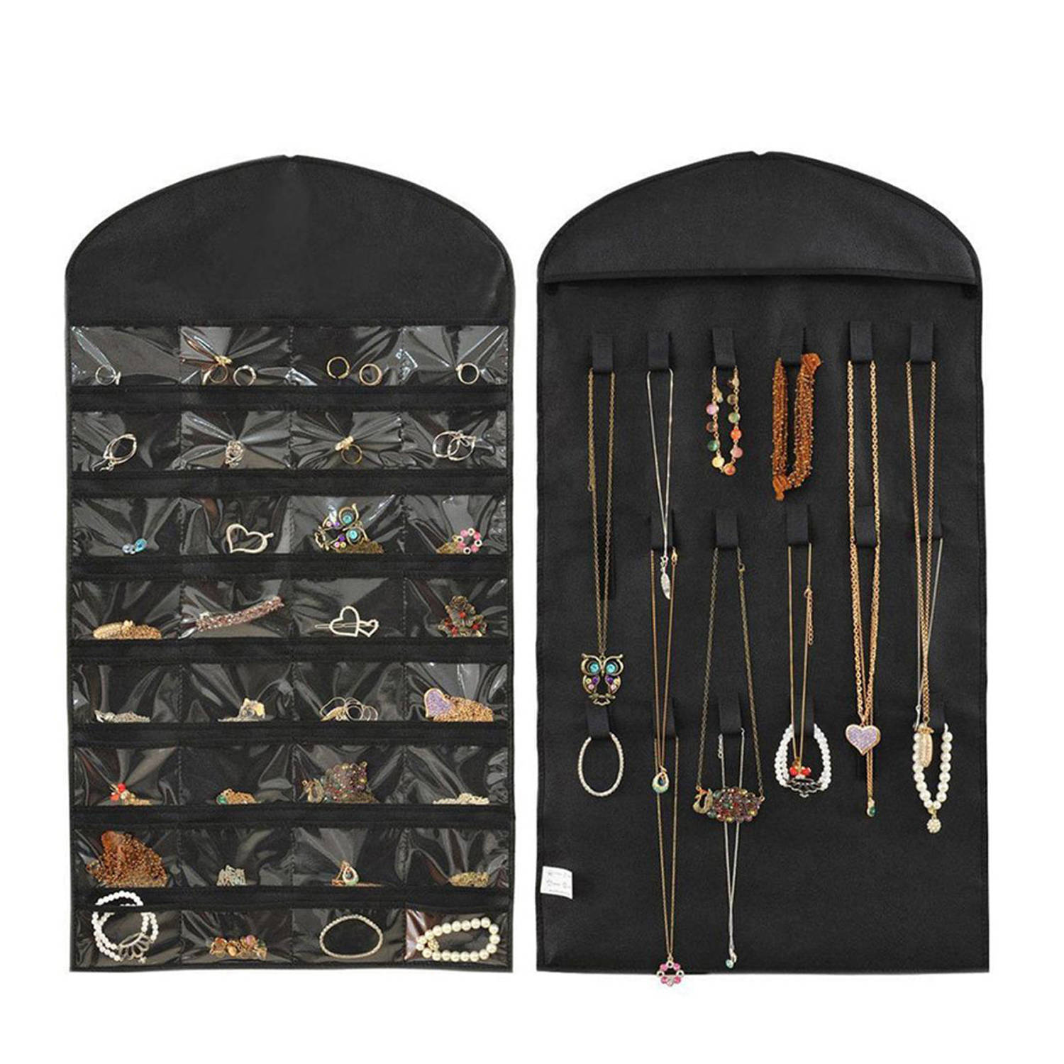 Sieraden organizer - Zwart - Hangende Juwelenstandaard 32 Vakken |