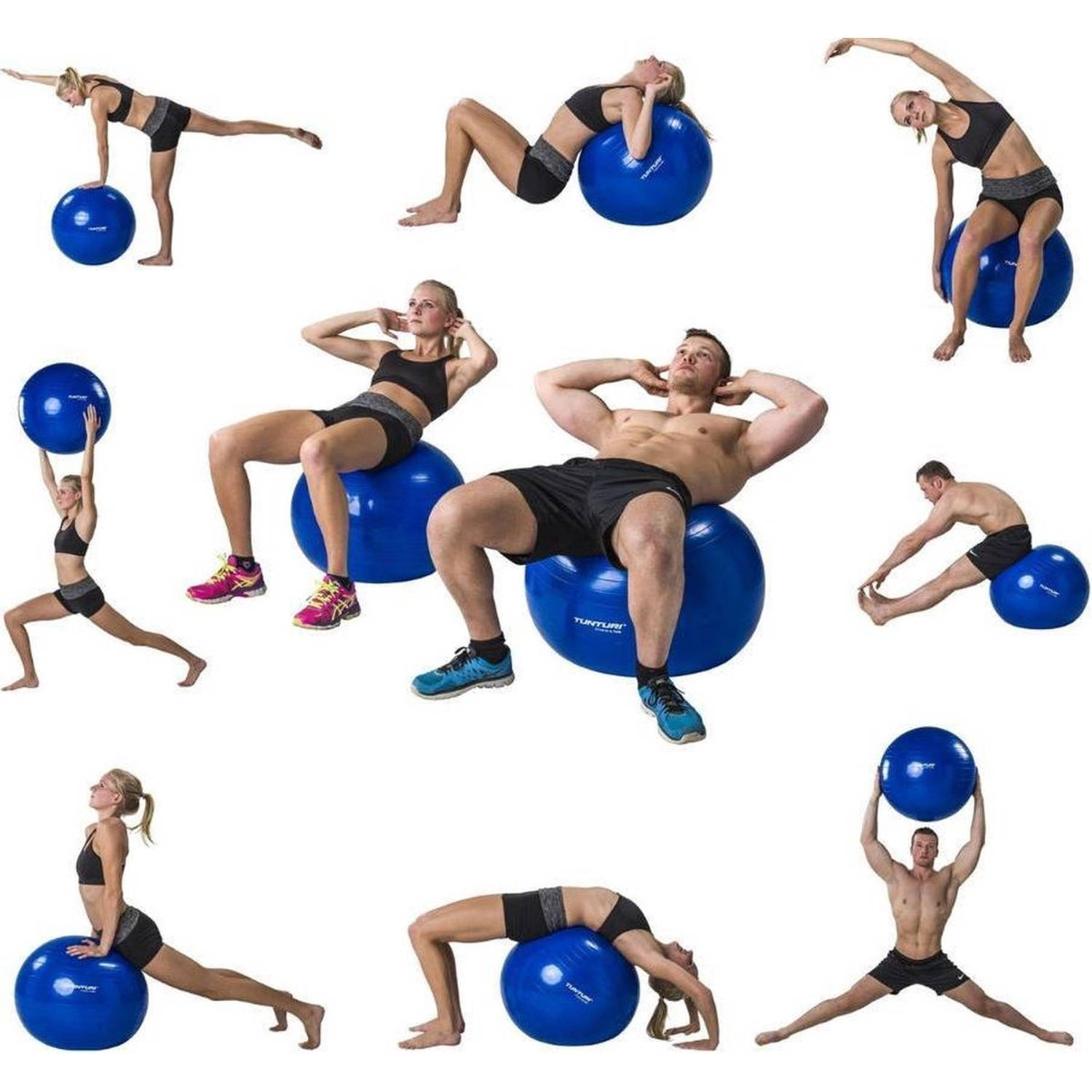 abces Uitputting Smash Fitness bal - Yoga bal - Gym bal - Pilates Bal - 65 cm - incl Pomp - Grijs  | Blokker