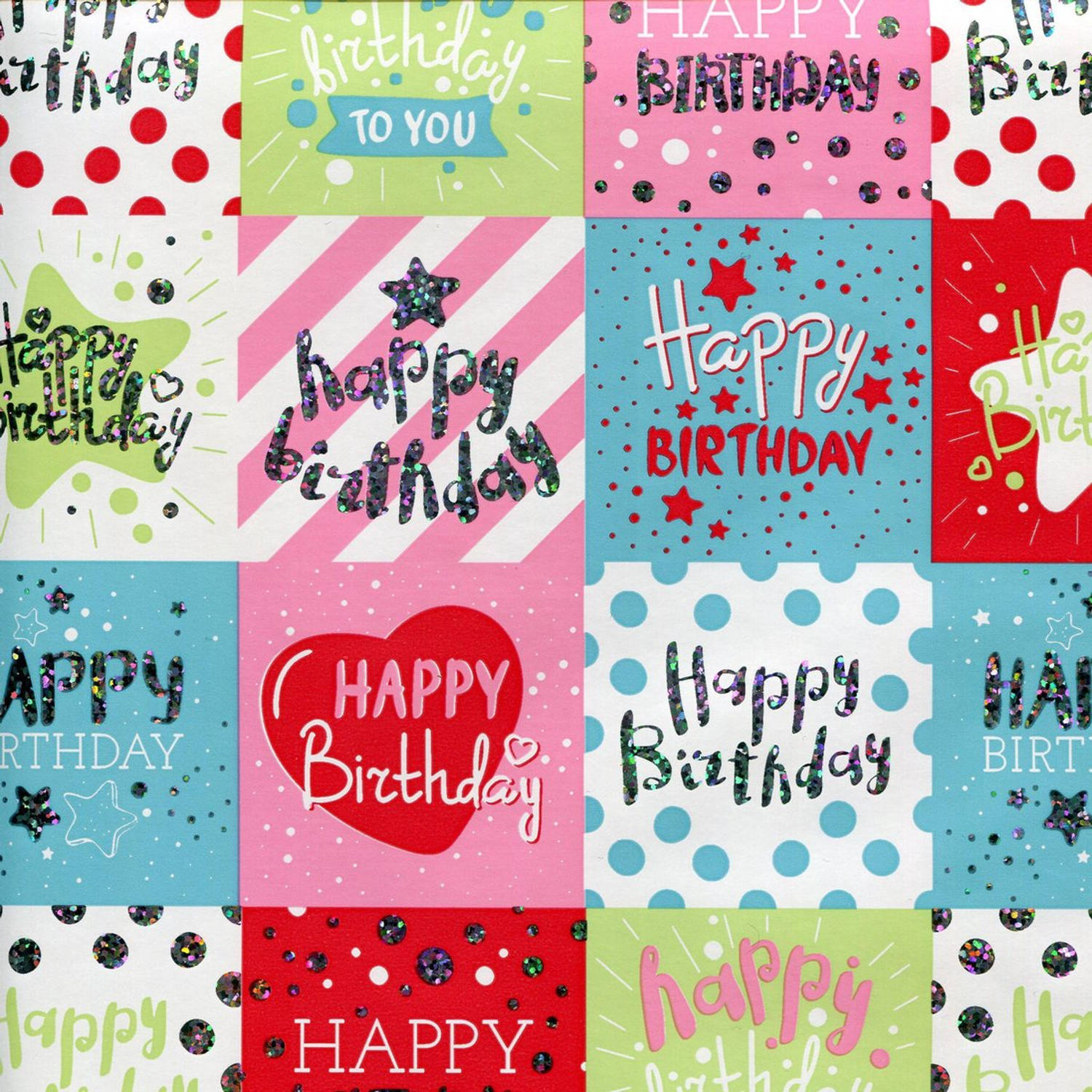 Happy Birthday - Luxe Cadeaupapier - Inpakpapier - 300 x 70 cm - 5 rollen
