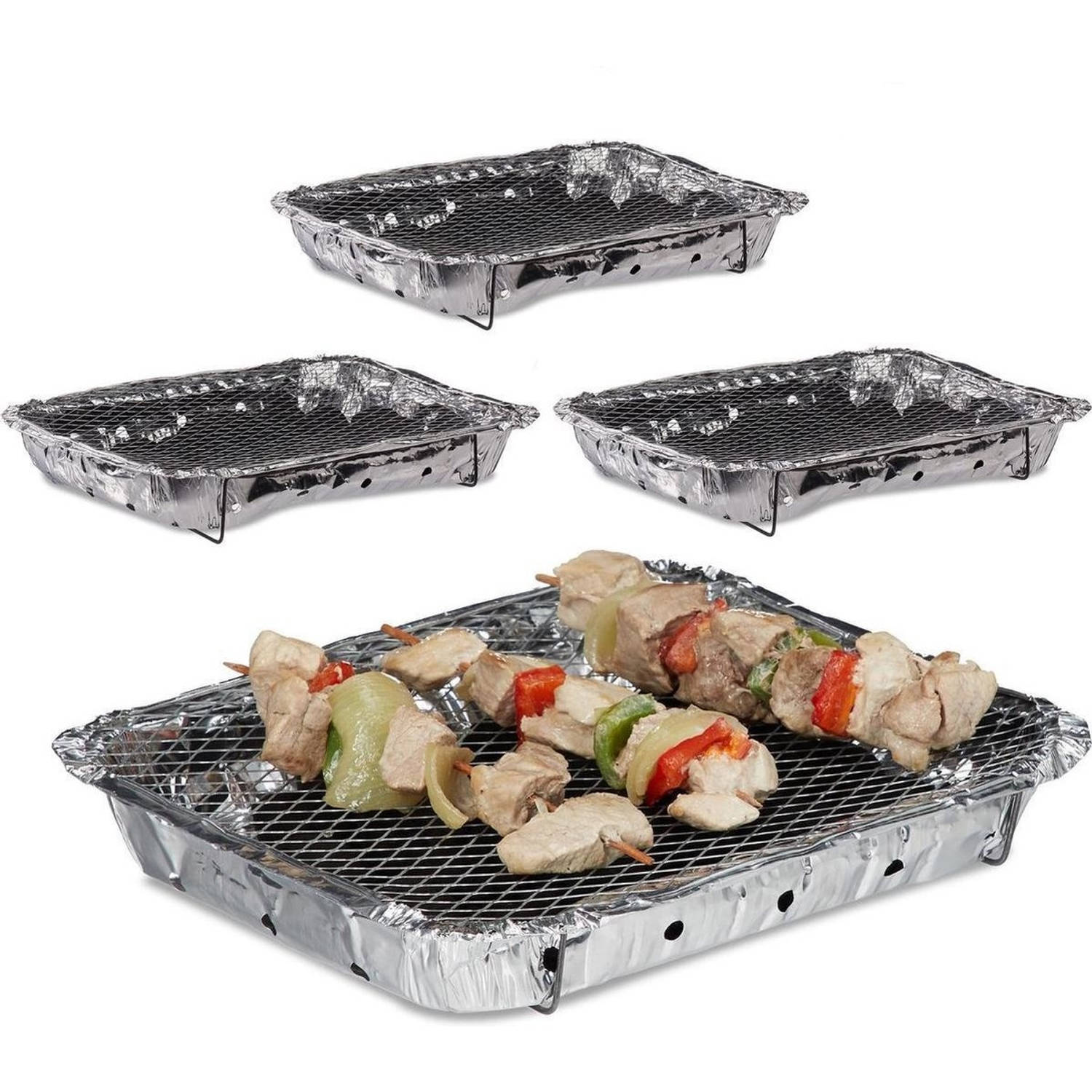 4 Stuks Barbecue Instant Wegwerp Buiten Barbecue Tafel Rooster Picknick Barbecue Accessoires Grill