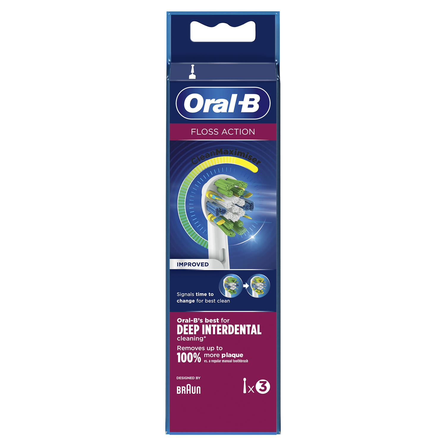 Oralb Replacement Brush Heads (eb25) Floss Action 3ct 80338476
