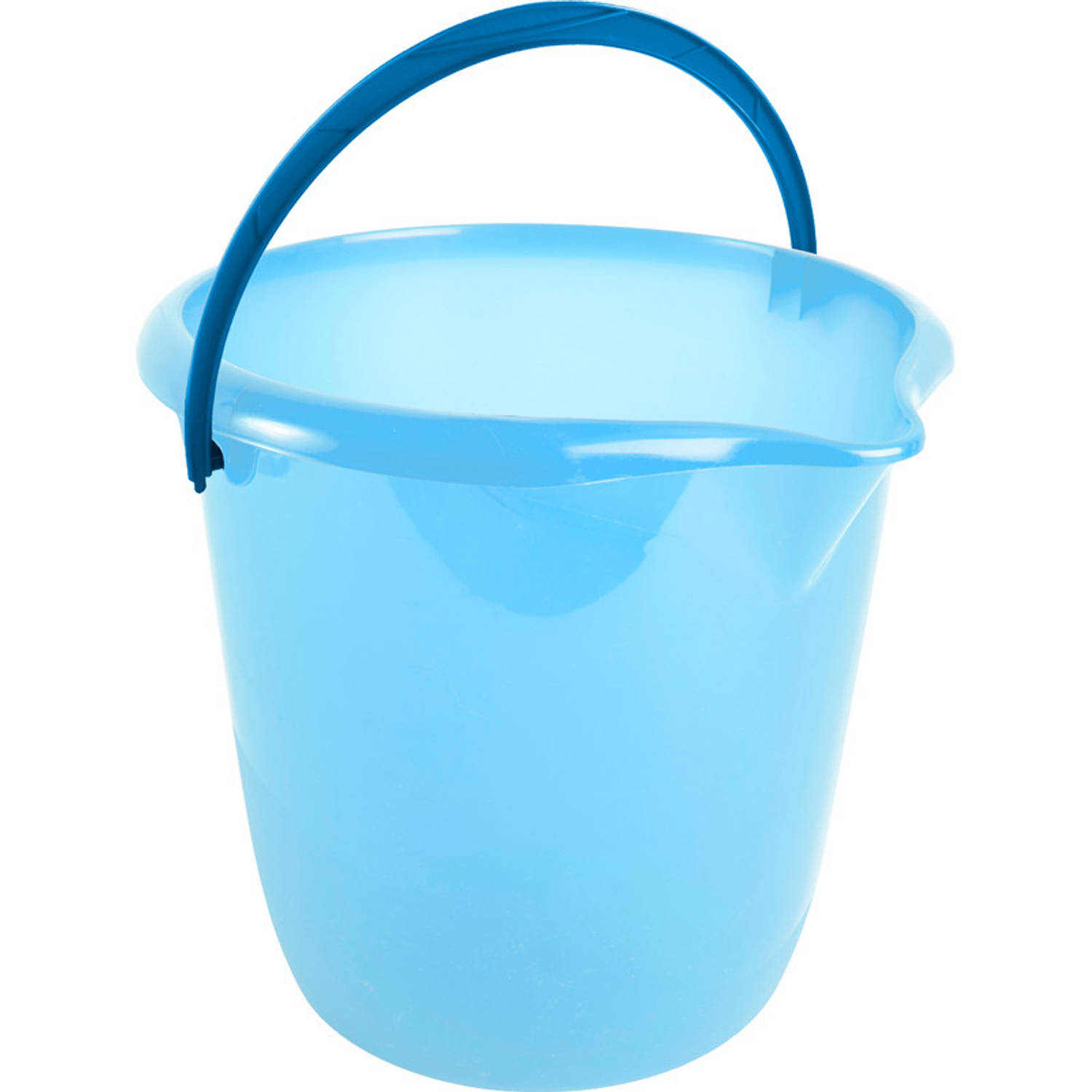 Blauwe schoonmaak emmers/huishoud emmers 10 liter van diameter 28 cm en hoogte 26 cm