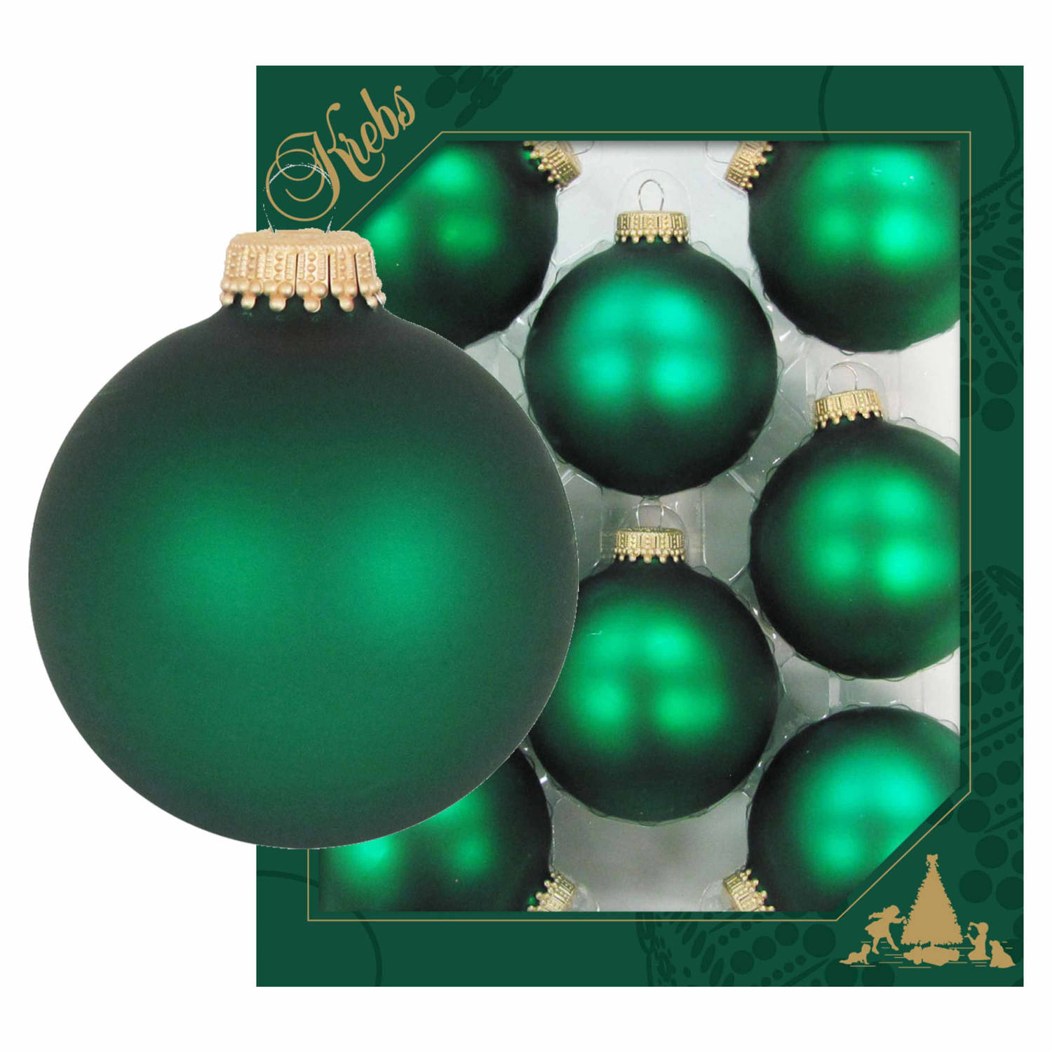 8x Velvet Groene Glazen Kerstballen Mat 7 Cm Kerstboomversiering Kerstversiering-kerstdecoratie Groe