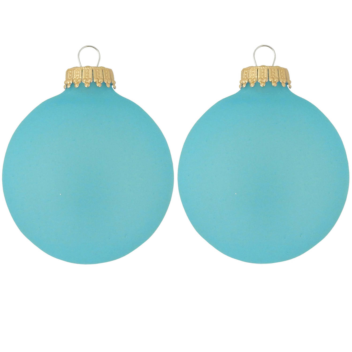 24x Matte Blauwe Kerstballen Van Glas 7 Cm Kerstbal