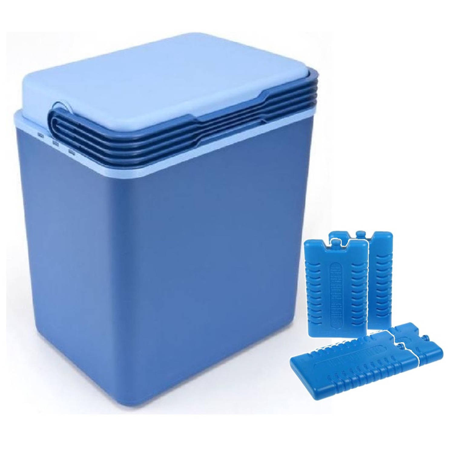 wiel mooi Soedan Grote koelbox donkerblauw 32 liter 40 x 30 x 45 cm incl. 4 koelelementen -  Koelboxen | Blokker