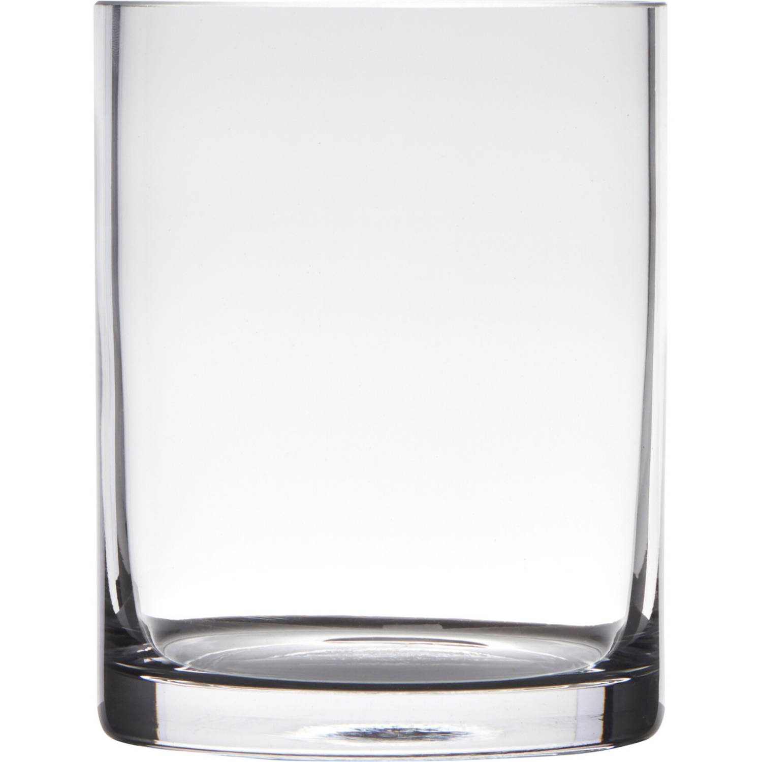 Transparante Home-basics Cylinder Vorm Vaas-vazen Van Glas 15 X 12 Cm Vazen