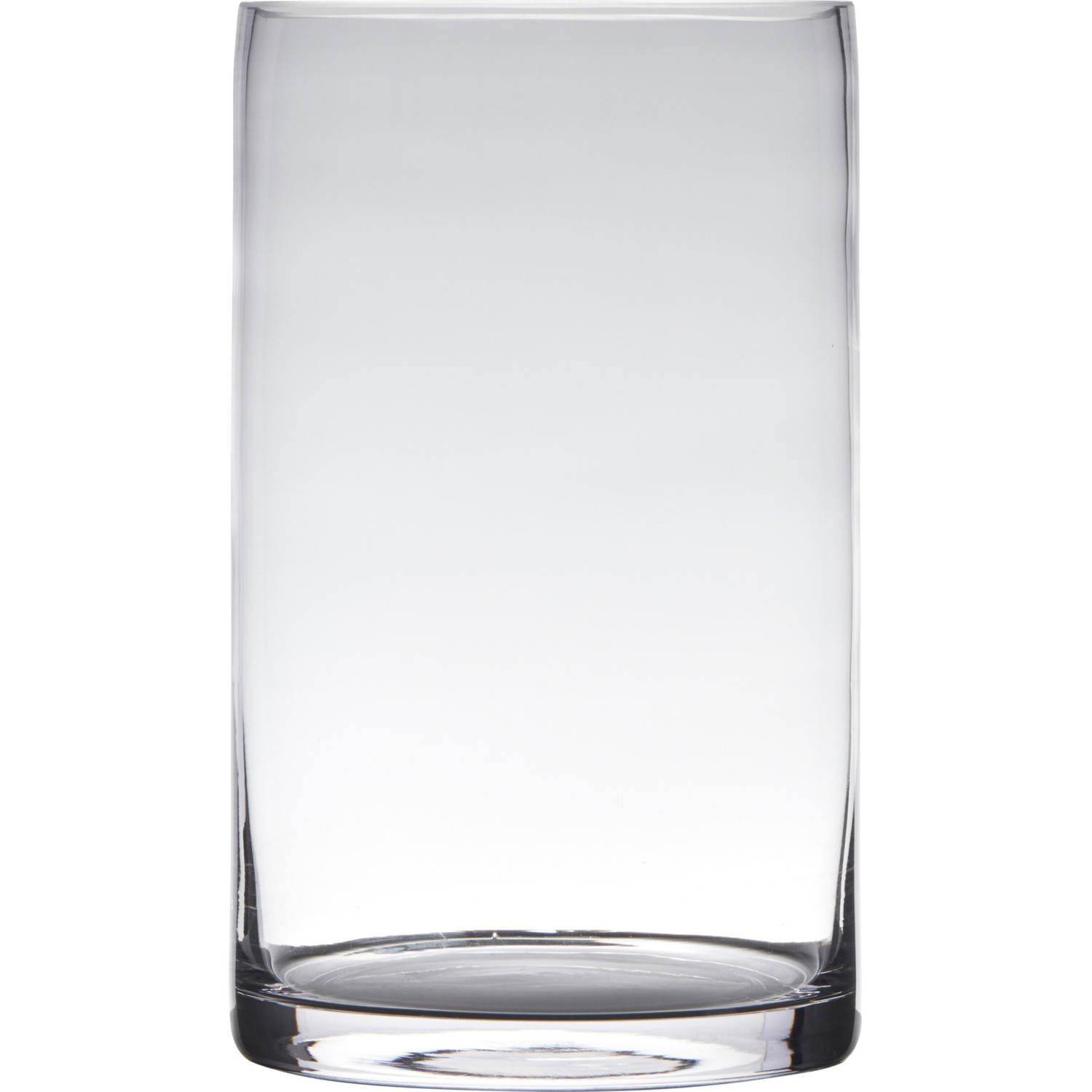 Transparante Home-basics Cilinder Vorm Vaas-vazen Van Glas 25 X 15 Cm Vazen