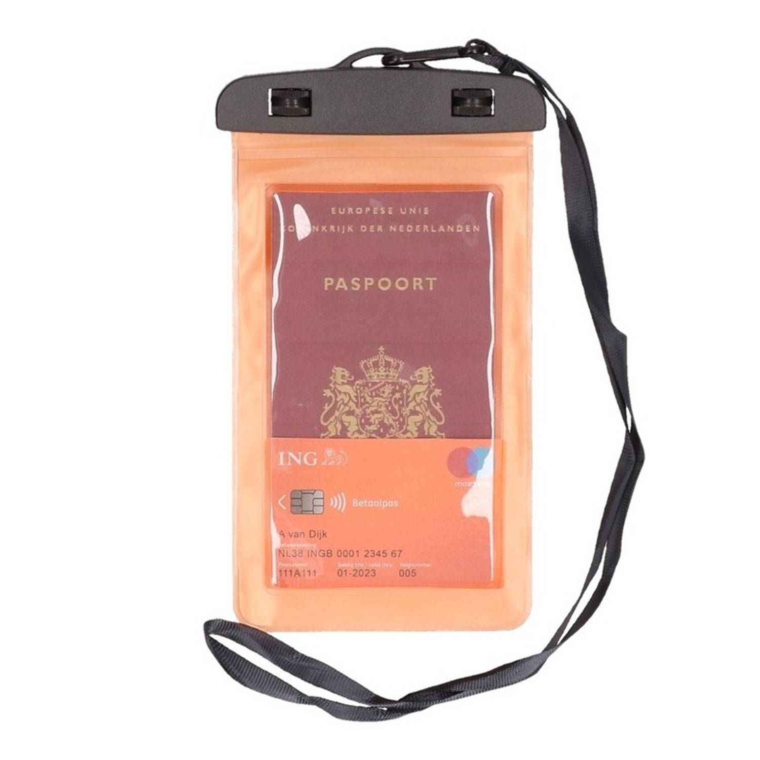 Waterdicht Documententasje- Waardvolle Spullen Hoesje Oranje Paspoorthoesjes