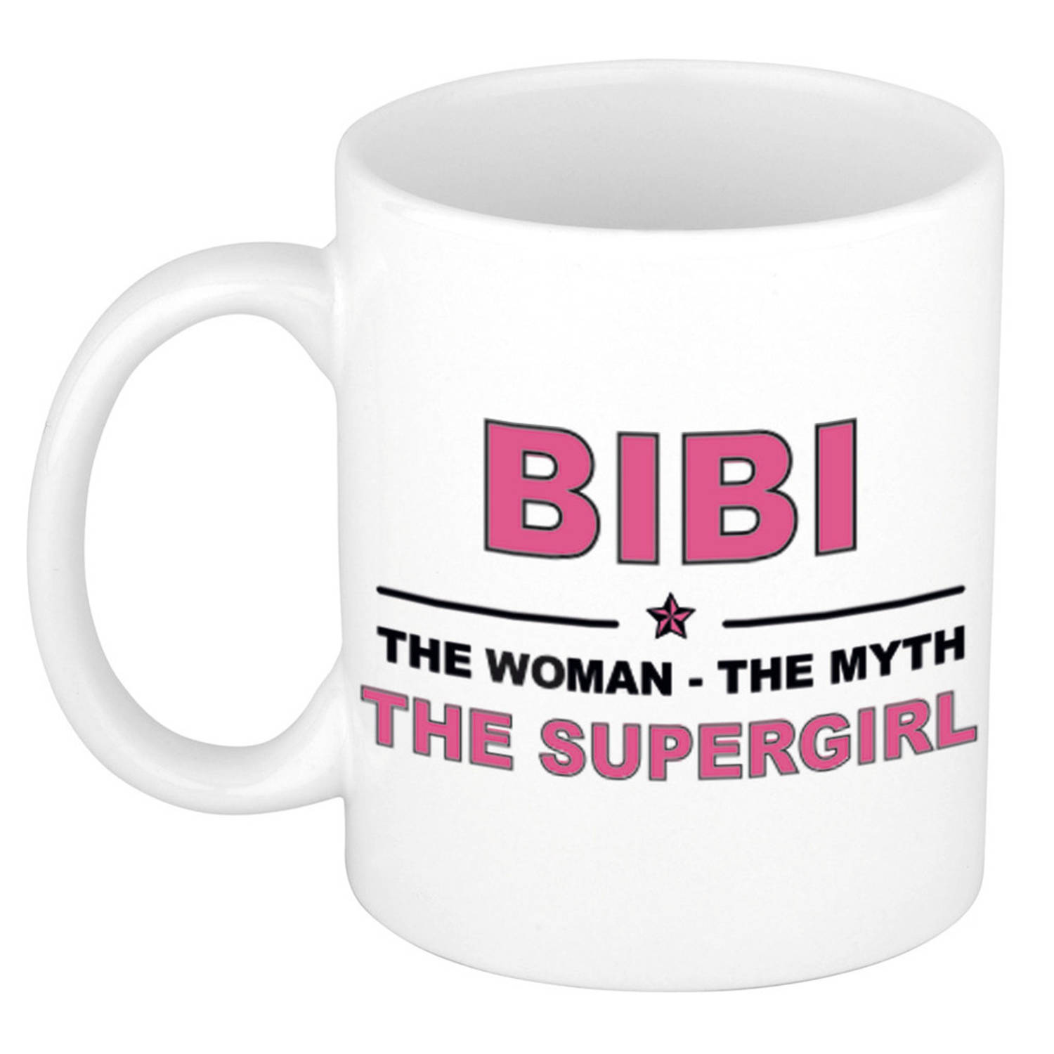Bibi The Woman, The Myth The Supergirl Cadeau Koffie Mok-Thee Beker 300 Ml Naam Mokken