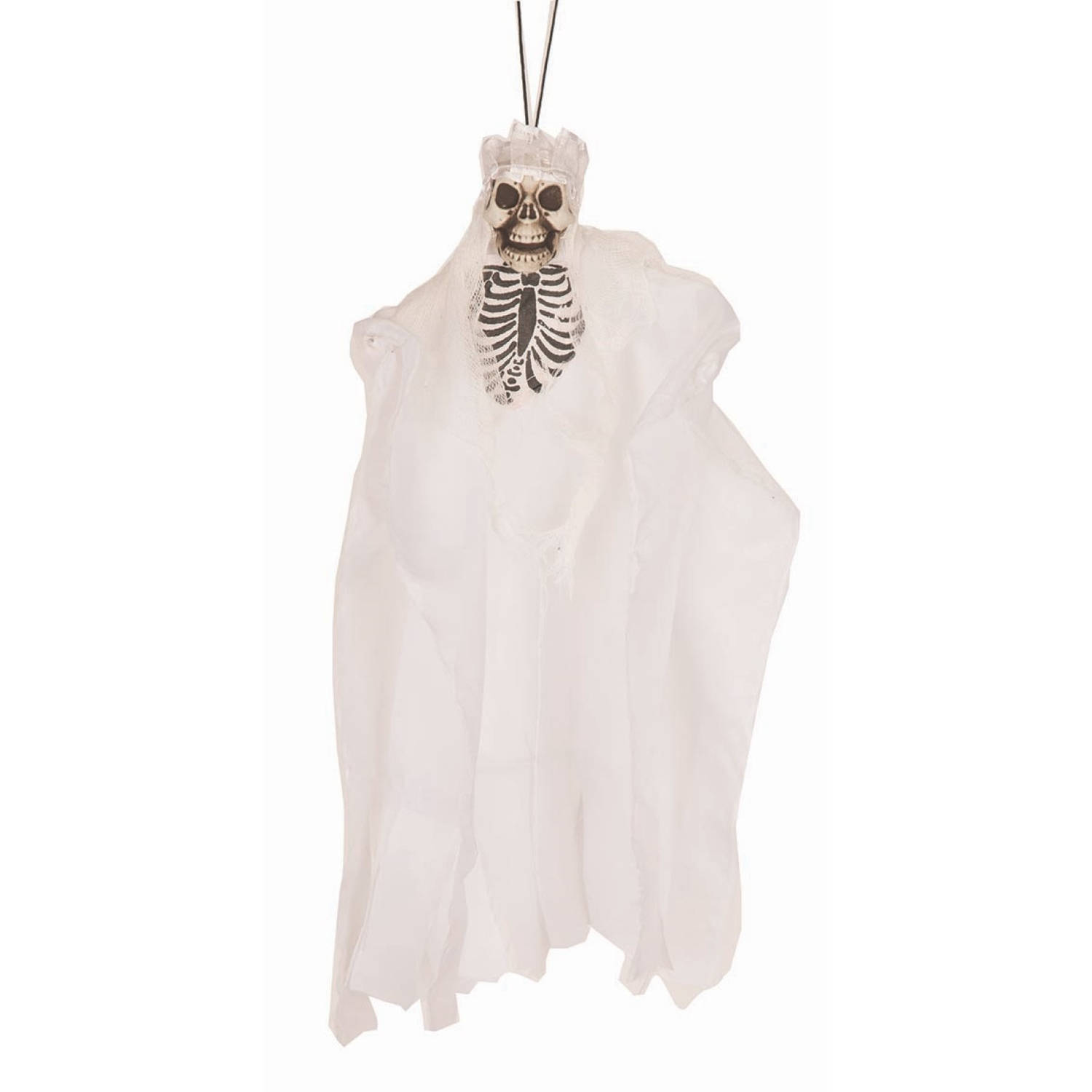 Halloween - Horror decoratie hangend skelet bruid 30 cm - Halloween thema versiering poppen